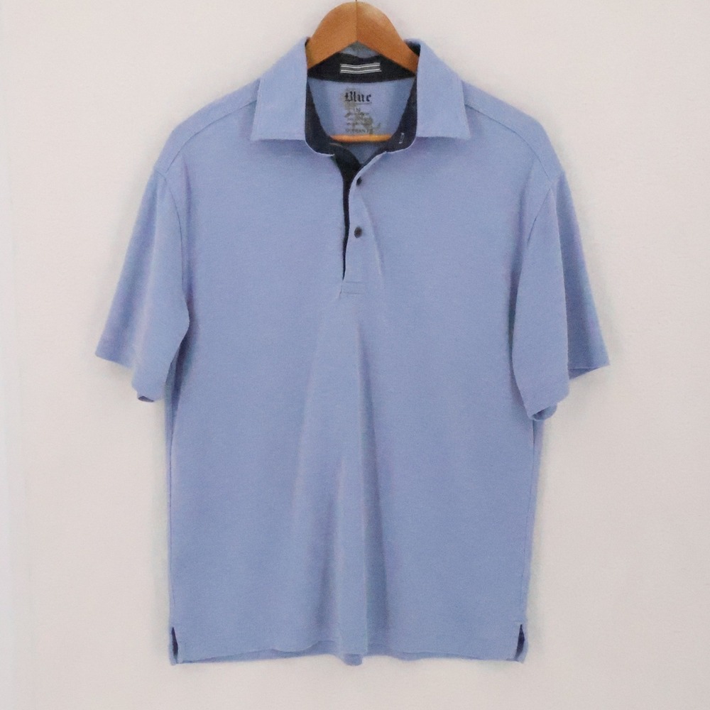 Pronto Uomo Modern Fit Polo Golf Shirt Mens Size M Blue Short Sleeve Lightweight